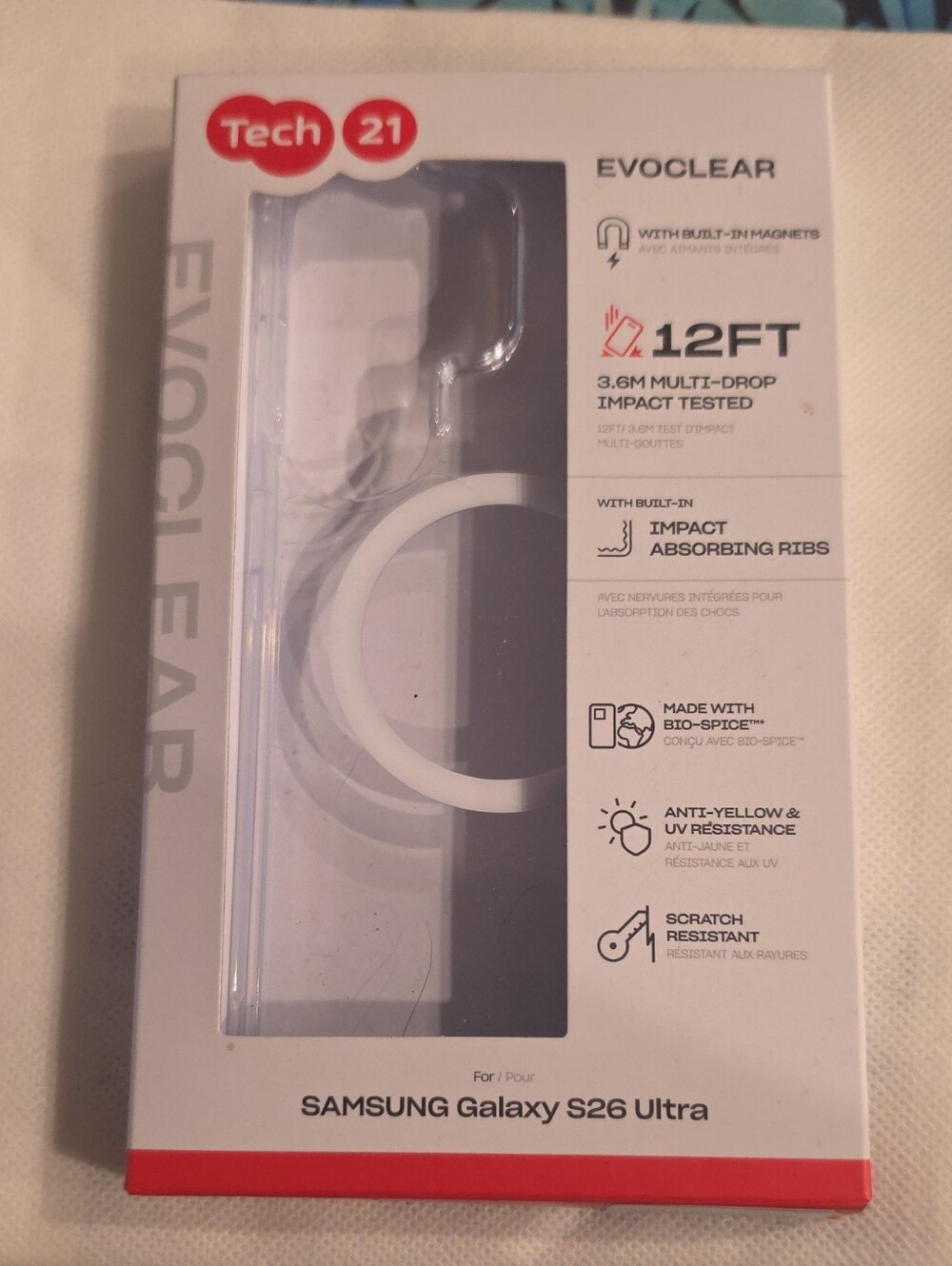tech21 EvoClear Transparent Phone Case for Samsung Galaxy S26 Ultra - Clear